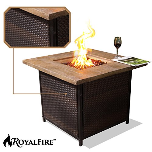 rectangle fire pit gas